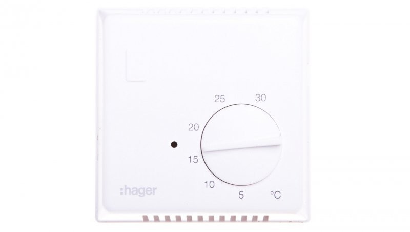 hager polo Termostat 230V 10A 5-30°C IP30 biały EK054 EK054