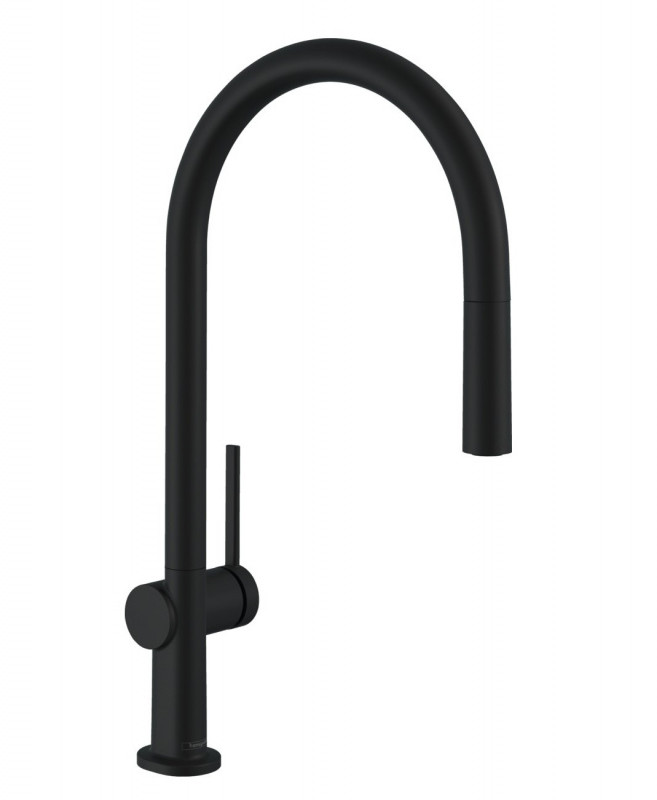 Hansgrohe Talis M54 Bateria kuchenna z wyciąganą wylewką czarny mat 72803670