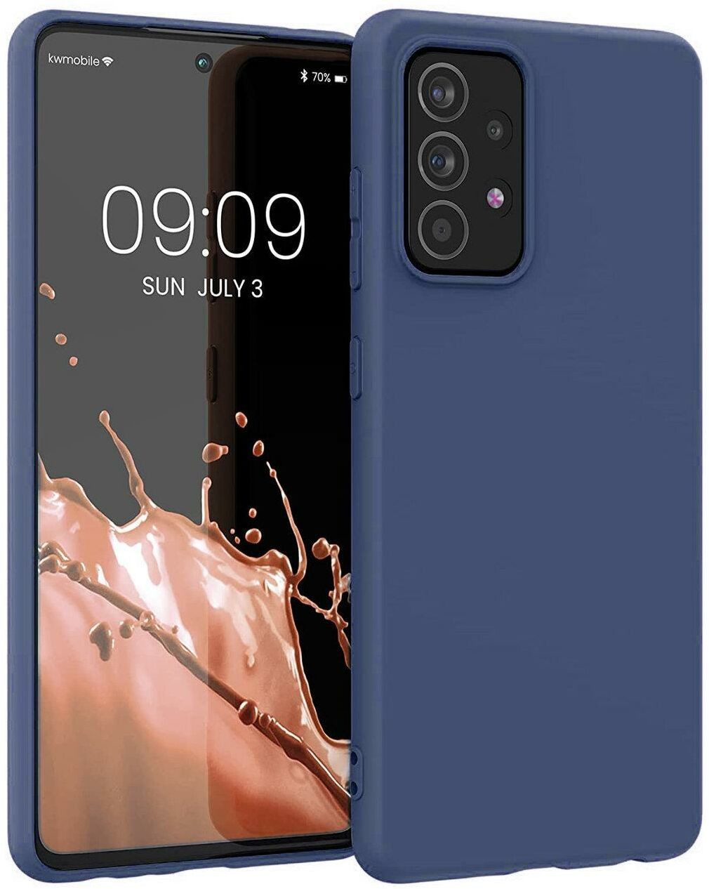 Hurtel Silicone Case elastyczne silikonowe etui pokrowiec Samsung Galaxy A22 4G niebieski