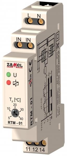 Zdjęcia - Termostat Zamel Regulator temperatury 5-40C bez sondy 230V AC RTM-01 EXT10000114 