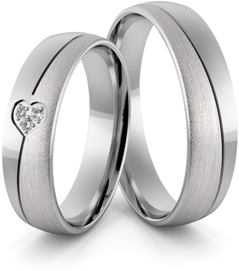 Eminence Obrączki srebrne z sercem i cyrkoniami swarovski - wzór Ag-362 Ag-362