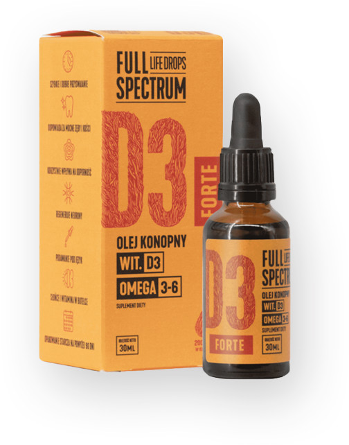 Full Spectrum Full Spectrum Witamina D3 2000 Forte + Olej Konopny 30ml