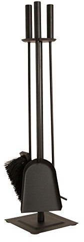 RUECAB ruecab 2523 kominek komplet z 3 metalowymi akcesoriów czarna 15 x 15 x 61 cm 2523