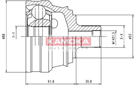 KAMOKA Przegub napdowy - kompletny 6276