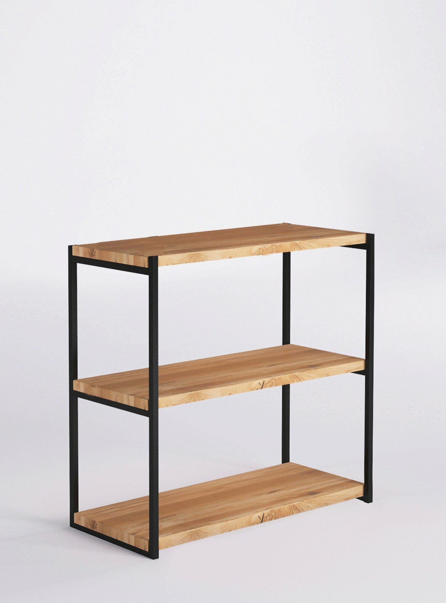 Woodica Regał Loftowy dębowy 0.8m 90cm 3p Loft/wR/05