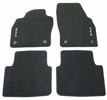 Skoda Skoda 657061404 standardowe dywaniki tekstylne 4 x dywaniki z tkaniny, czarne, z napisem Scala 657061404