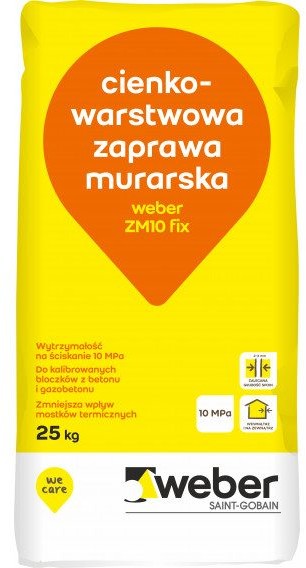 Weber ZM10 FIx cienko-warstwowa zaprawa murarska 25kg