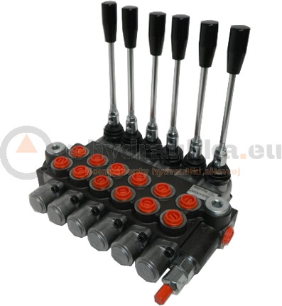 Galtech Rozdzielacze hydrauliczne Rozdzielacz hydrauliczny Q75, 6-sekcyjny 055060103001001