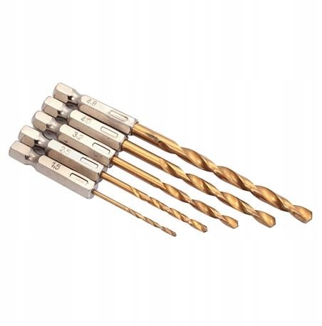 Wiertło Wiertła Do Metalu Bit 1.5-4.8 Tytan 5 Szt.