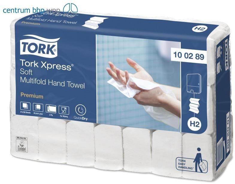Tork XPRESS MIĘKKI RĘCZNIK MULTIFOLD, 3 PANELOWY (W SKŁADCE WIELOPANELOWEJ) ART. 100289, H2, 2; BIAŁY 100289