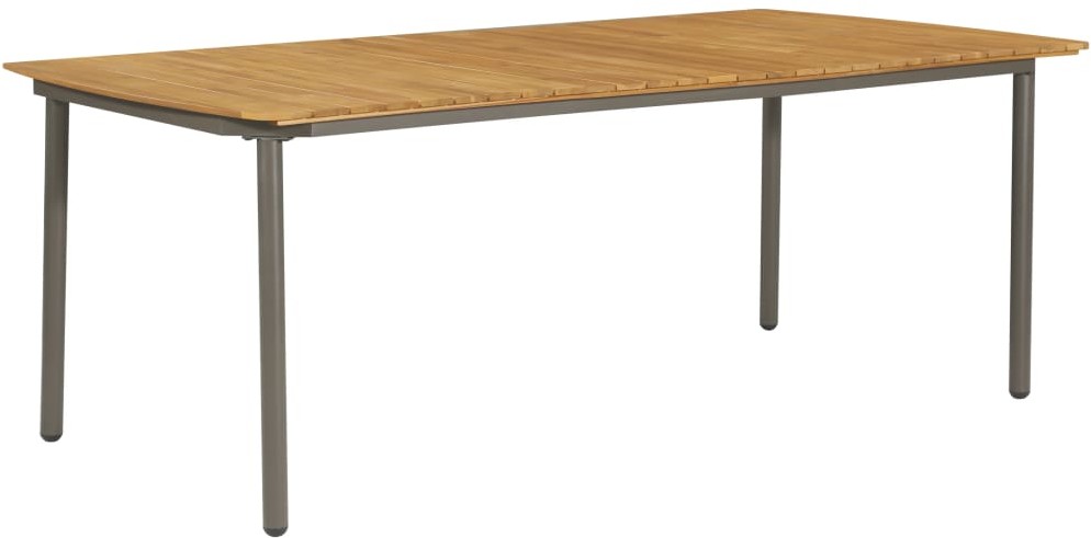 vidaXL Stół ogrodowy, 200x100x72 cm, lite drewno akacjowe i stal
