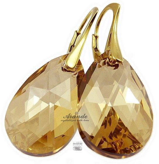 Swarovski piękne kolczyki ZŁOTE SREBRO