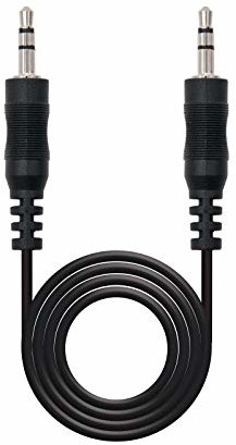 Nano Cable Nanocable 10.24.0100 kabel audio stereo Jack 3.5/M-Jack 3.5/M, męski-męski, czarny, 0,3 mts 10.24.0100