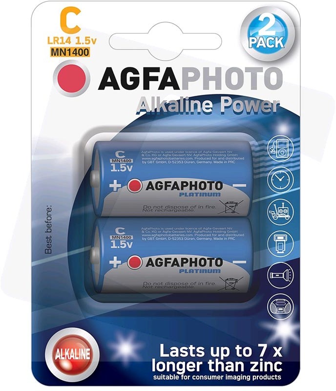 AgfaFoto baterie alkaliczne C LR14 1,5V 2szt