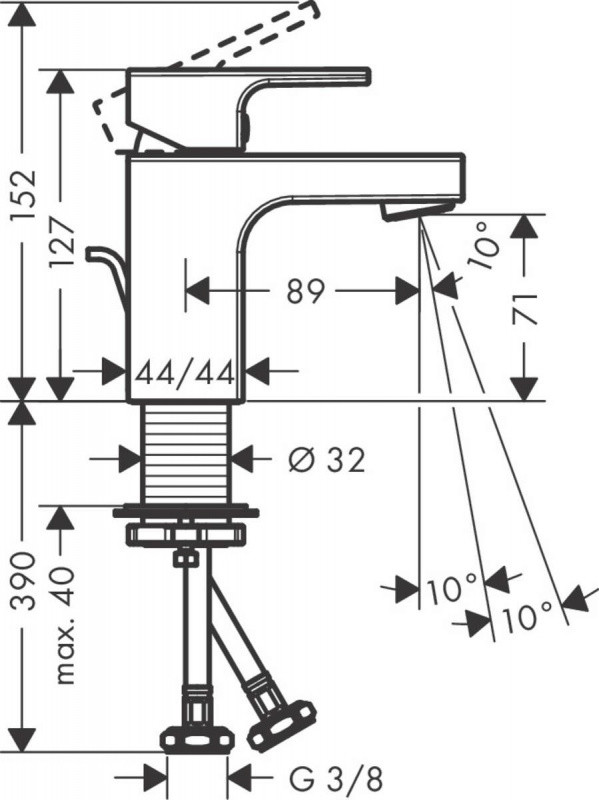 Hansgrohe Vernis Shape Bateria umywalkowa czarny mat 71560670