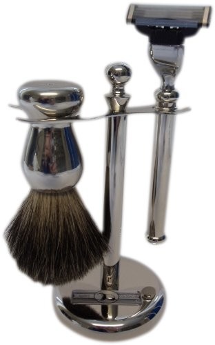 Golddachs Golddachs szczotka do golenia metal srebrny 100% borsuka włosy