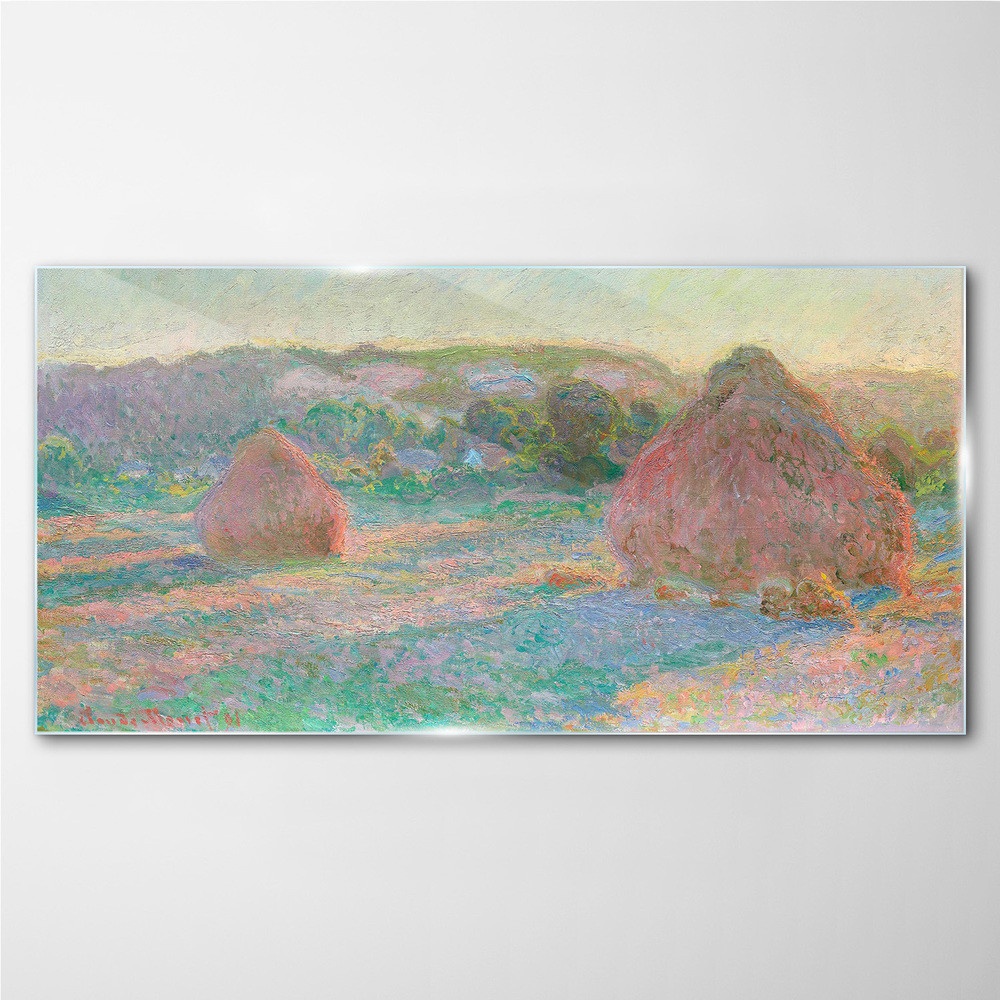 PL Coloray Obraz na Szkle stogi siana Monet 100x50cm