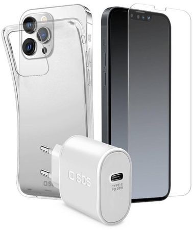 SBS Zestaw startowy do iPhone 13 Pro ładowarka etui szkło