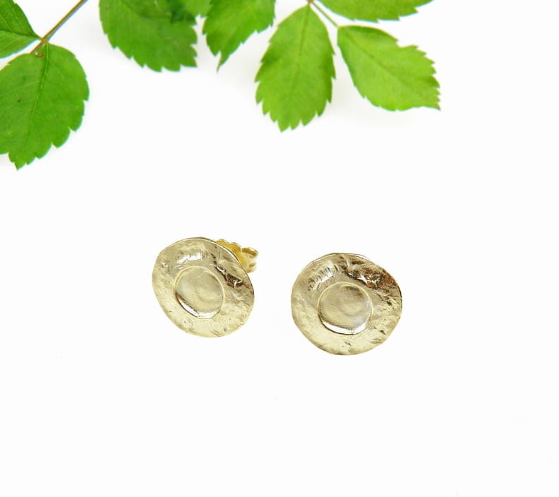 Venus Galeria Kolczyki srebrne - Pozłocone jowisze mini II