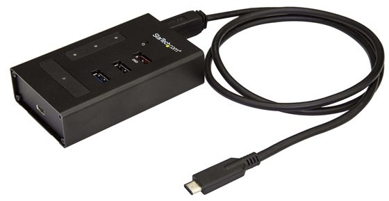 Startech com com 4 Port USB-C Hub - Metal - USB 3.0 - USB-C to 3x A and 1x C - hub - 4 porte USB hub - 4 - Czarny HB30C3A1CST