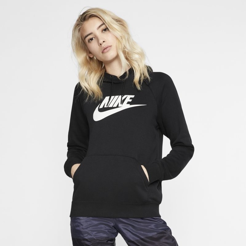 Nike Damska dzianinowa bluza z kapturem Sportswear Essential - Czerń BV4126-010
