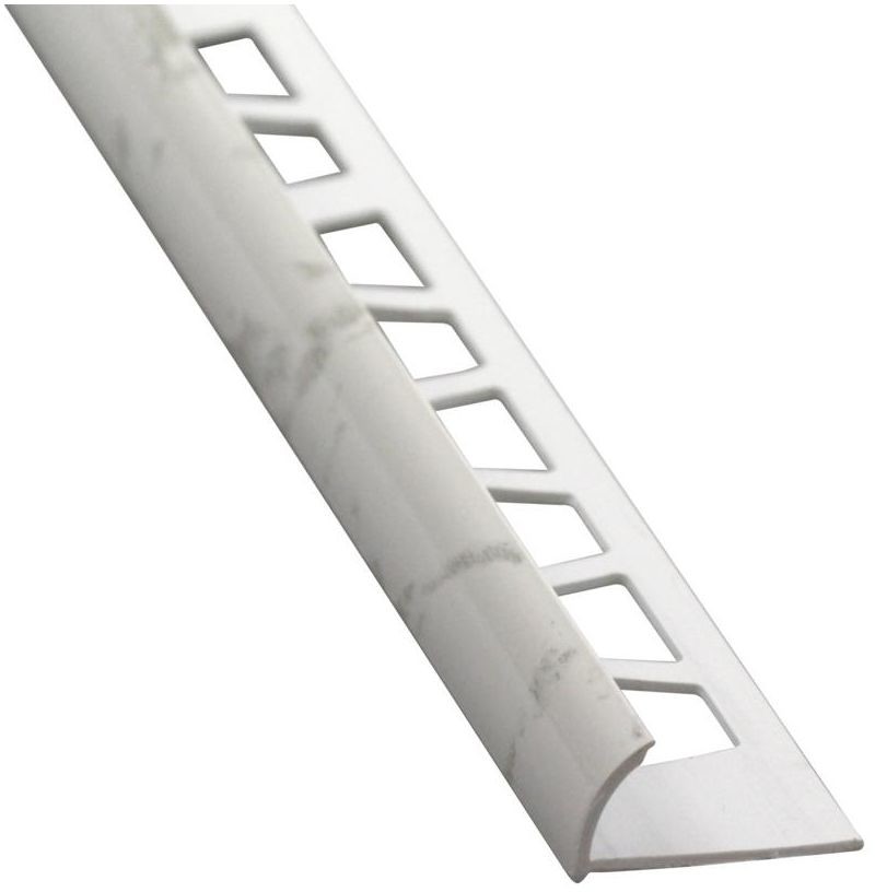 Cezar STANDERS Profil do glaury zewnetrzny półokrągły PVC 10 mm / 2.5 m Biały marmur