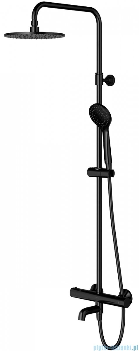 Omnires Y zestaw prysznicowo-wannowy natynkowy termostatyczny czarny Y1234ALBL |