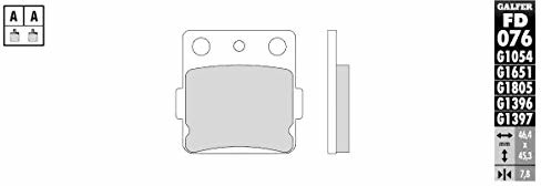 GALFER Galfer fd076g1054 okładziny hamulcowe FD076G1054