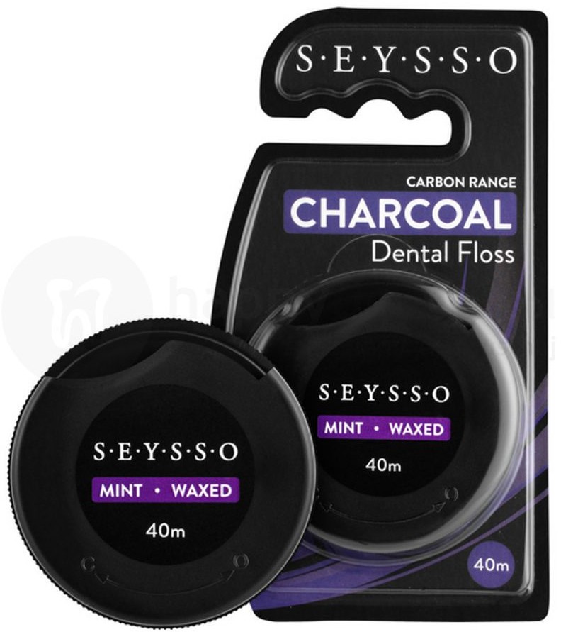 SEYSSO SEYSSO Carbon Charcoal czarna nić dentystyczna z aktywnym węglem - 40m