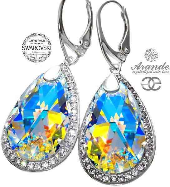 Swarovski SPECIAL kolczyki AURORA ENCANTE SREBRO