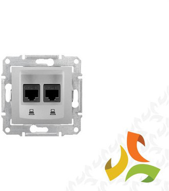 Schneider Electric SEDNA Gniazdo komputerowe 2 podwójne 2xRJ45 kat.6 STP aluminium SDN5000160 SDN5000160/SCH
