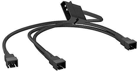 KabelDirekt Przewód Molex 5 V bezpośrednio na 3 X 3-pin wentylatora rozdzielacz kabel 20  20  20 cm 833