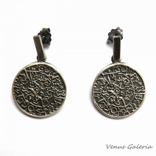 Dyski greckie - kolczyki srebrne 2423