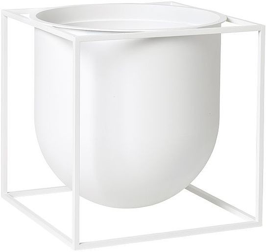 By Lassen Osłonka na doniczkę Kubus 23 cm biała na stojaku 24013