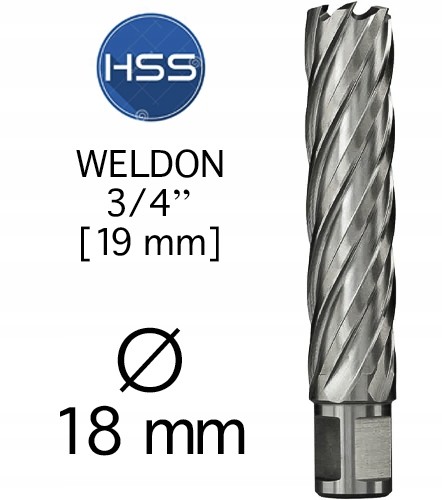 HSS Fi 18 x 55 mm Frez Trepanacyjny Wiertło rurowe