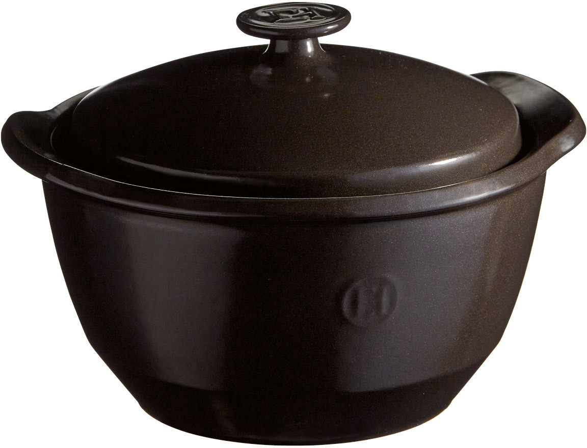 Emile Henry Garnek niski One Pot okrągły z pokrywką obj. 2 l antracytowy Charcoal