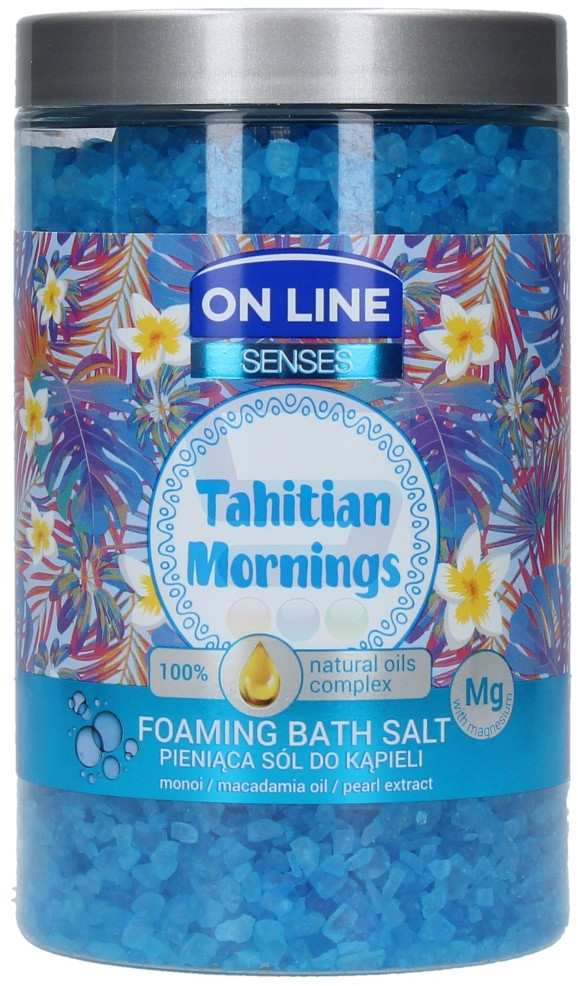 On Line Senses Pieniąca sól do kąpieli Tahitian Mornings 480 g