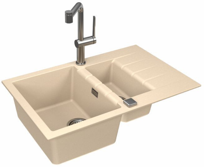 Alveus Cadit 70 Zlewozmywak granitowy półtorakomorowy 79x50 cm terra 1131358