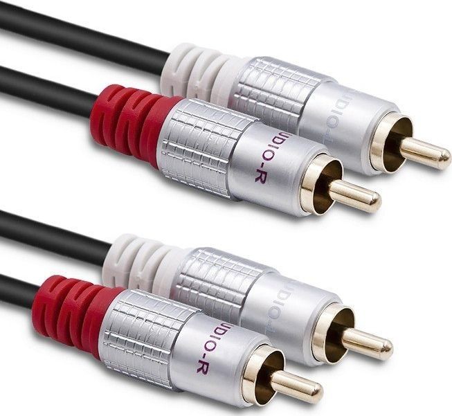 Qoltec Kabel RCA Cinch x2 RCA Cinch x2 0.5m czarny 52335 52335