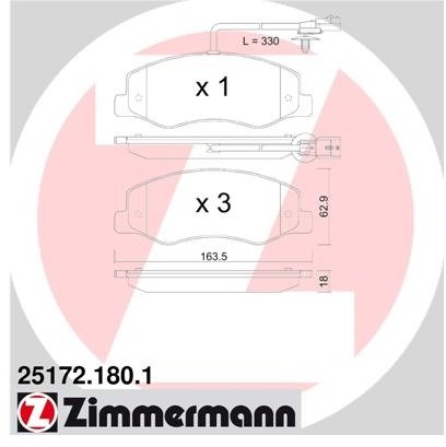 ZIMMERMANN Klocki hamulcowe - komplet 25172.180.1