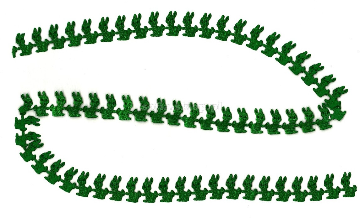 Brewis Aplikacje zajączek, 1,5x2,5cm 65szt, 1mb, c.zielone, Wielkanoc, Brewis