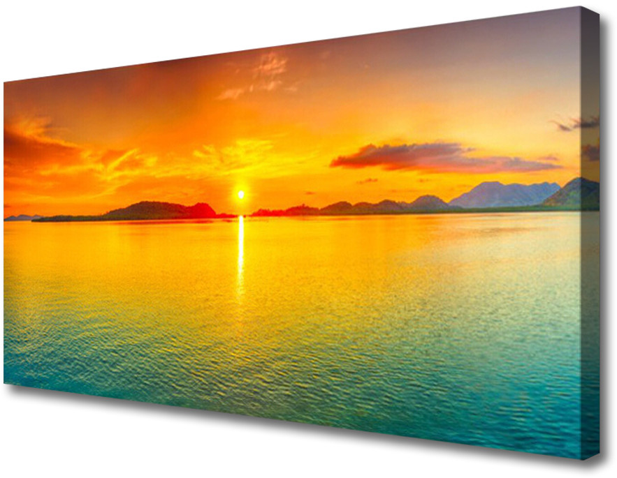 PL Tulup Obraz na Płótnie Morze Słońce Krajobraz 100x50cm