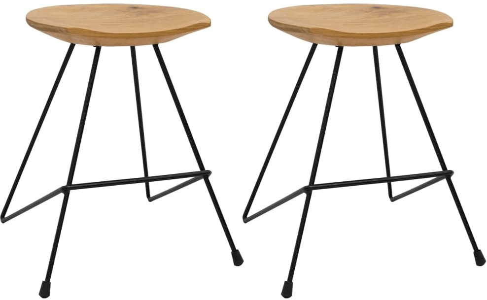 vidaXL Stołki, 2 szt., lite drewno tekowe