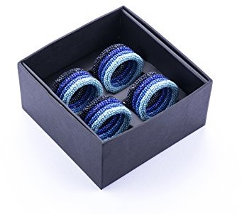 Legendarte legendarte legendhome allacciatovagliolo biżuteria zestaw 4 sztuki, metal/szkło, niebieski/jasnoniebieski, 19 x 8 x 7 cm LH-004