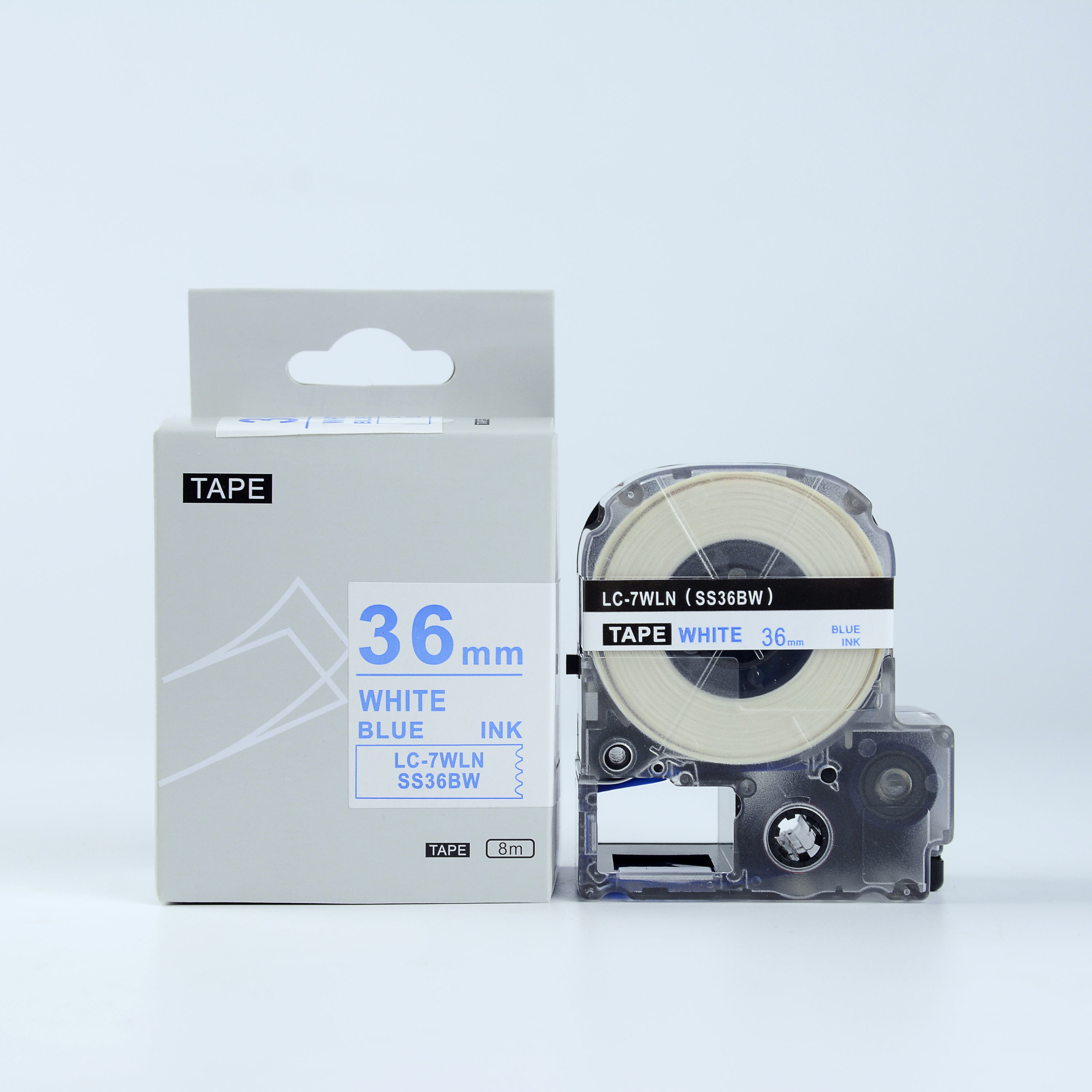 Epson LK-SS36BW, 36mm x 9m, niebieski druk / biały podkład, taśma zamiennik