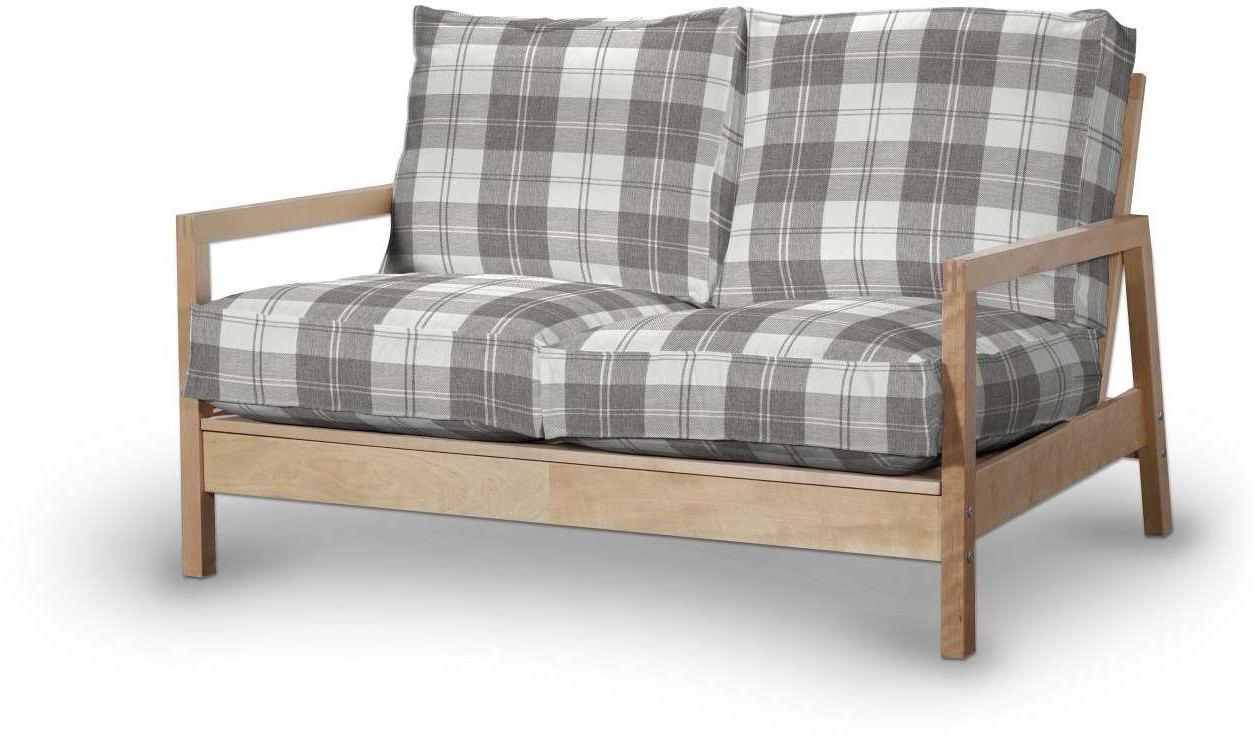 Dekoria pl pl Pokrowiec na sofę Lillberg 2-osobową nierozkładaną krata szaro-biała Sofa Lillberg 2-osobowa Edinburgh 627-115-79