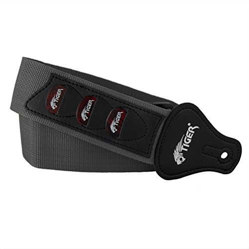 Tiger stp4-GY plektren gitara pasek  szary STP4-GY