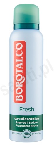 Borotalco Fresh- odświeżający dezodorant w sprau 0% alkoholu (150ml) 8002410043495