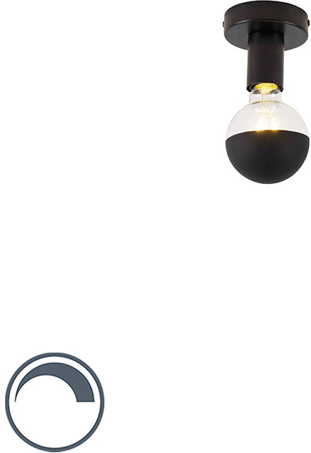 QAZQA Designerska lampa sufitowa czarna z górnym lustrem G95 w kolorze czarnym - Facil