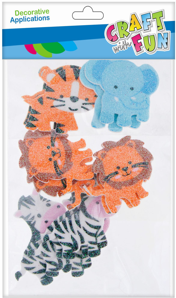 Craft with Fun Ozdoba dekoracyjna Eva Zwierz Dzi samoprzylepna 14szt 12/288